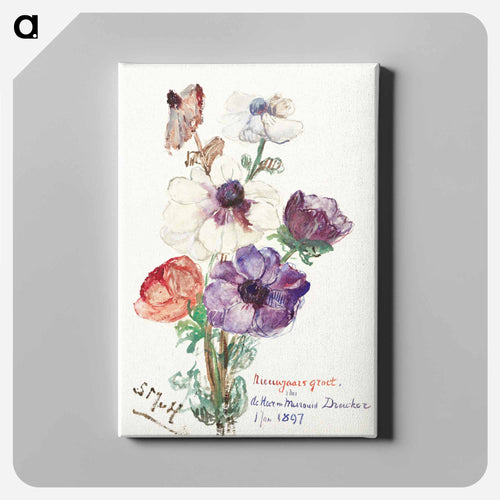 New Year's Greeting with Anemones
 - Sienje Mesdag van Houten Canvas.