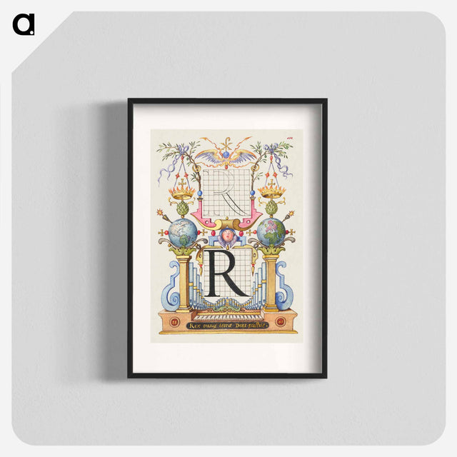 アートポスター-Guide for Constructing the Letter R from Mira Calligraphiae Monumenta
 - 書道のお手本 Poster.