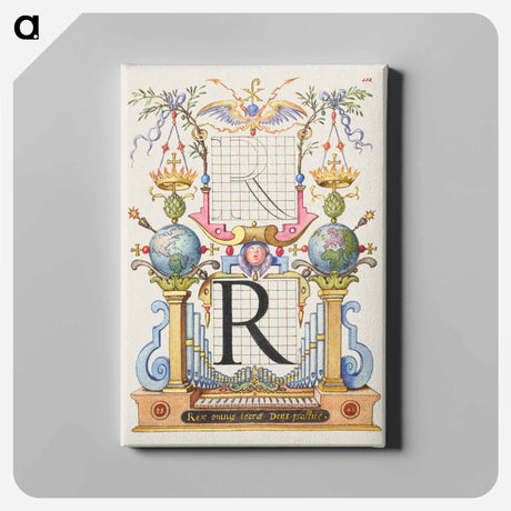 アートパネル-Guide for Constructing the Letter R from Mira Calligraphiae Monumenta
 - 書道のお手本 Canvas.