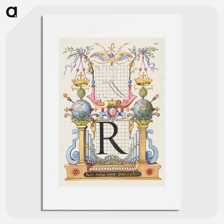 アートポスター-Guide for Constructing the Letter R from Mira Calligraphiae Monumenta
 - 書道のお手本 Poster.