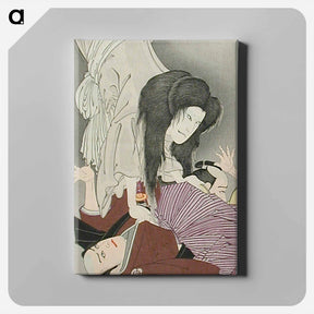 アートパネル-Ichikawa Udanji as the Spirit of Sogo's Wife Carrying Off Yamazumi Goheita Played by Ichimura Kagorō - 豊原 国周 Canvas.