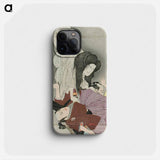 Ichikawa Udanji as the Spirit of Sogo's Wife Carrying Off Yamazumi Goheita Played by Ichimura Kagorō - 豊原 国周 Phone Case.