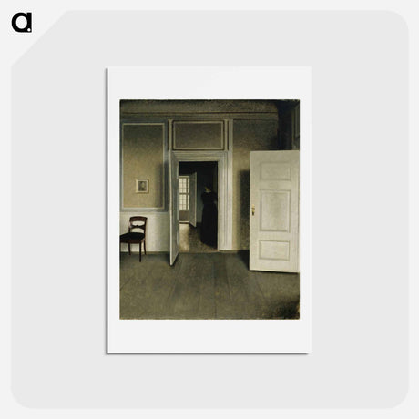 アートポストカード-Interior from the home of the artist - ヴィルヘルム ハンマースホイ Postcard.