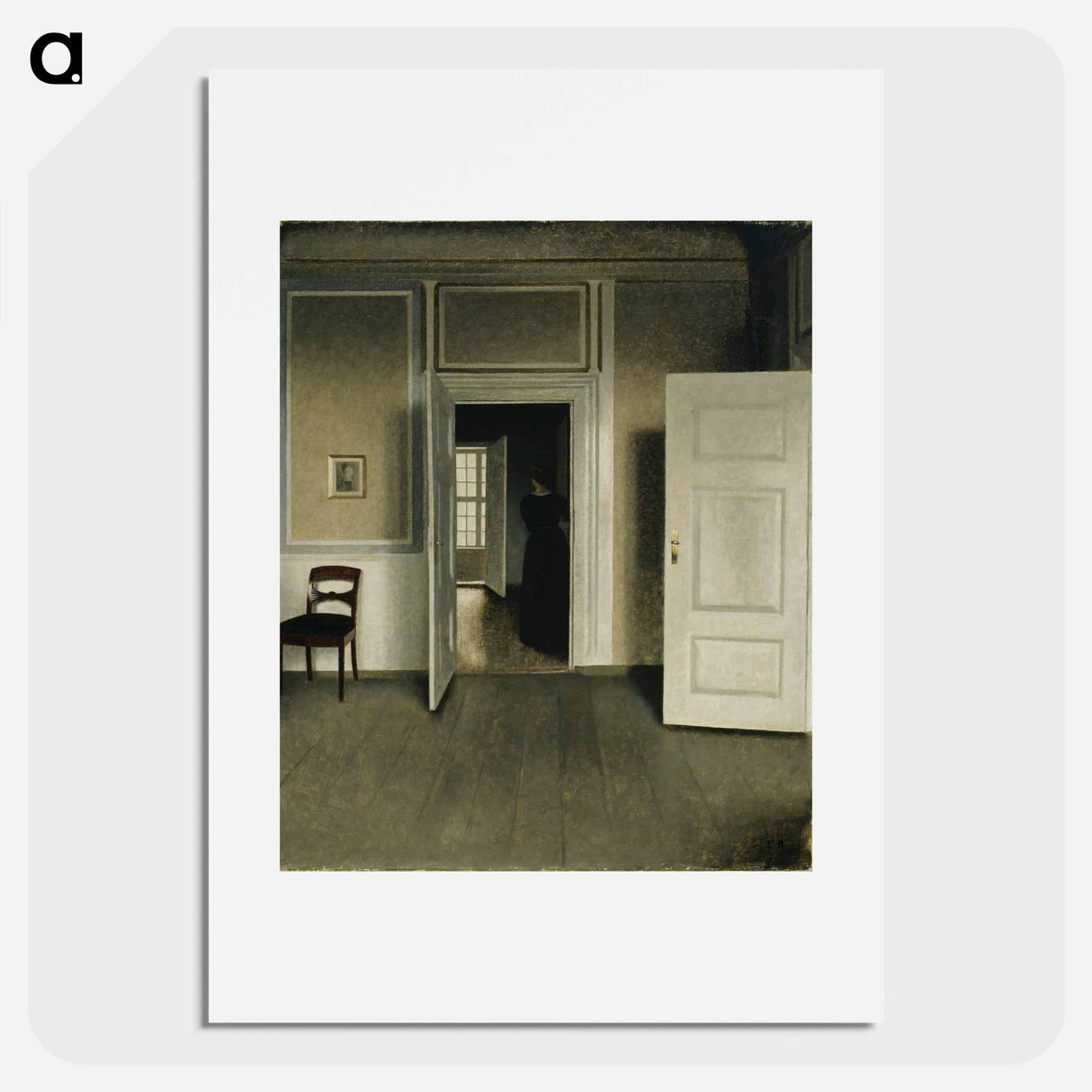 Interior from the home of the artist - Vilhelm Hammershøi Poster.