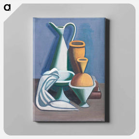 アートパネル-Arrangement with watering can, towel and jars - ヴィルヘルム ルンドストローム Canvas.