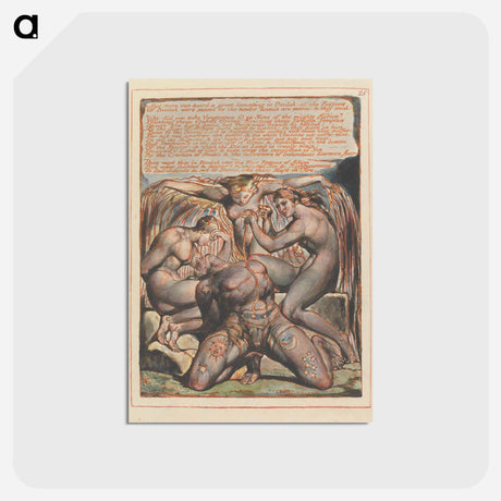 アートポストカード-Jerusalem, Plate 25, "And there was heard...." - ウィリアム ブレイク Postcard.
