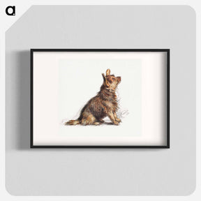 アートポスター-Aesthetic watercolor sitting Terrier - ウィリアム ヘンリー ハント Poster.