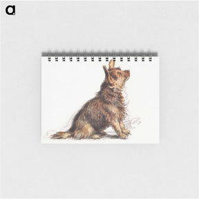 アートメモ帳-Aesthetic watercolor sitting Terrier - ウィリアム ヘンリー ハント Memo.