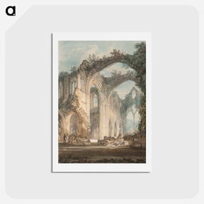 アートポストカード-Tintern Abbey. The Crossing and Chancel, Looking Towards the East Window - ウィリアム ターナー Postcard.