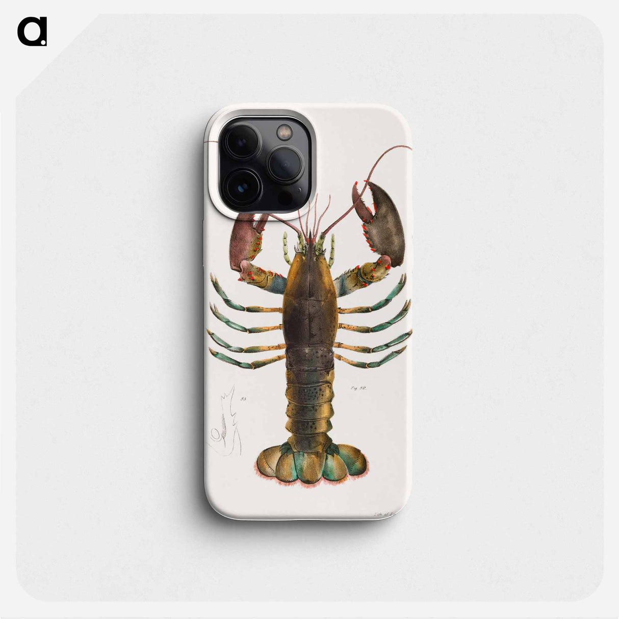 American lobster (Homarus americanus) illustration from Zoology of New york by James Ellsworth De Kay - ニューヨークの動物学 Phone Case.