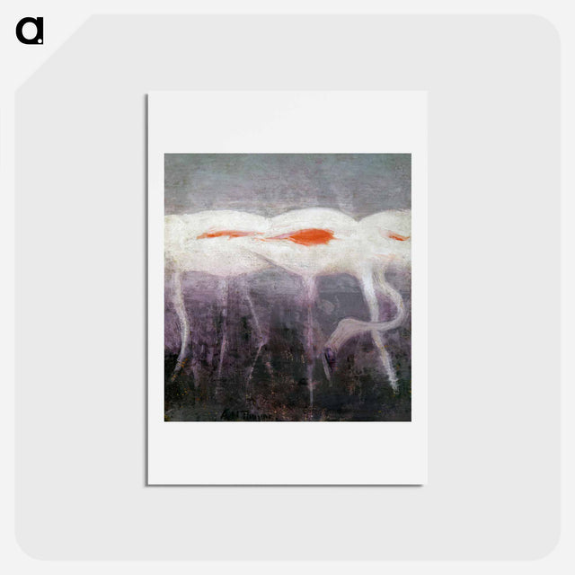 アートポストカード-White Flamingoes - アボット ハンダーソン セイヤー Postcard.