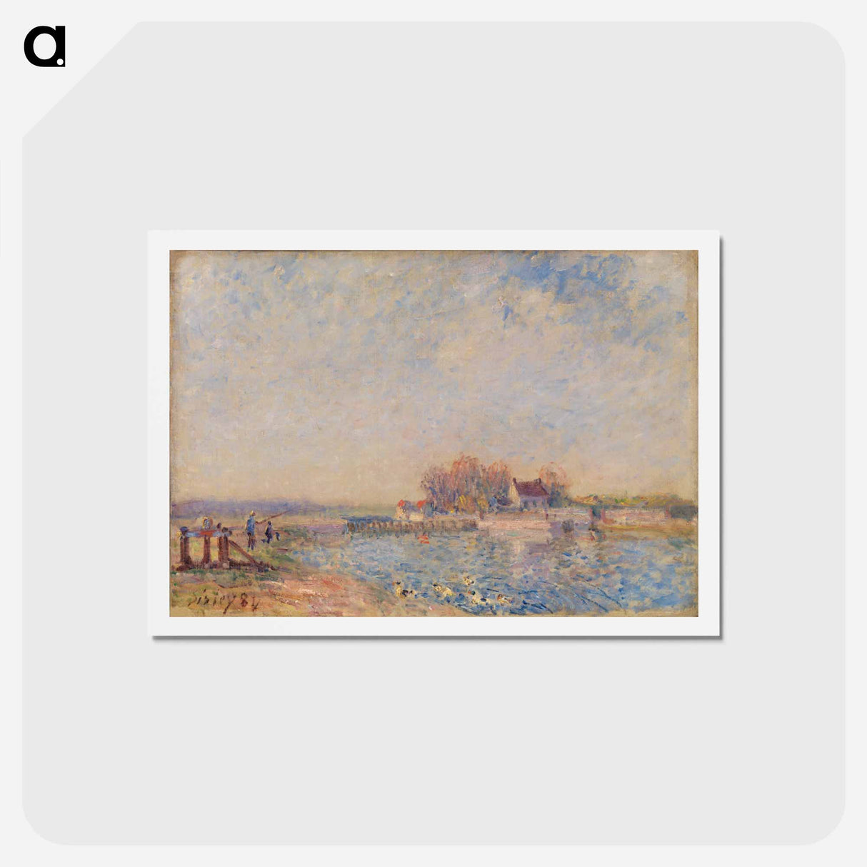 アートポストカード-Saint Mammes-Loing Canal - アルフレッド シスレー Postcard.
