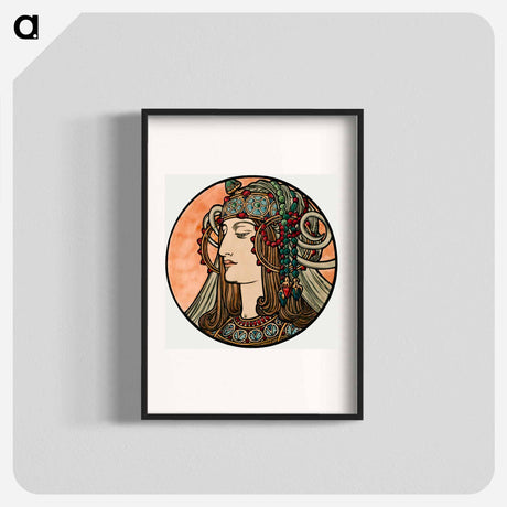 アートポスター-Stained glass window for the facade of the Fouquet boutique - アルフォンス ミュシャ Poster.