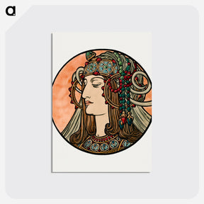 アートポストカード-Stained glass window for the facade of the Fouquet boutique - アルフォンス ミュシャ Postcard.