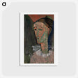 アートポストカード-Self-Portrait as Pierrot - アメデオ モディリアーニ Postcard.