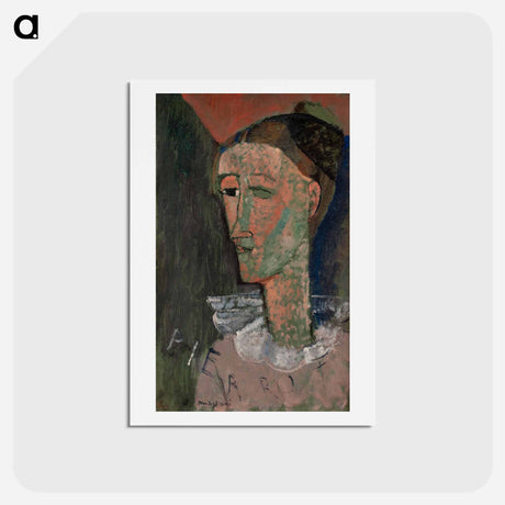 アートポストカード-Self-Portrait as Pierrot - アメデオ モディリアーニ Postcard.