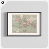 The Daily Telegraph map of the world on Mercator's projection - アンティーク地図 Poster.