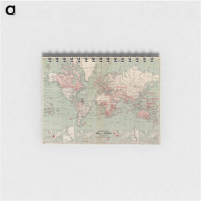 アートメモ帳-The Daily Telegraph map of the world on Mercator's projection - アンティーク地図 Memo.