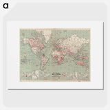 The Daily Telegraph map of the world on Mercator's projection - アンティーク地図 Poster.