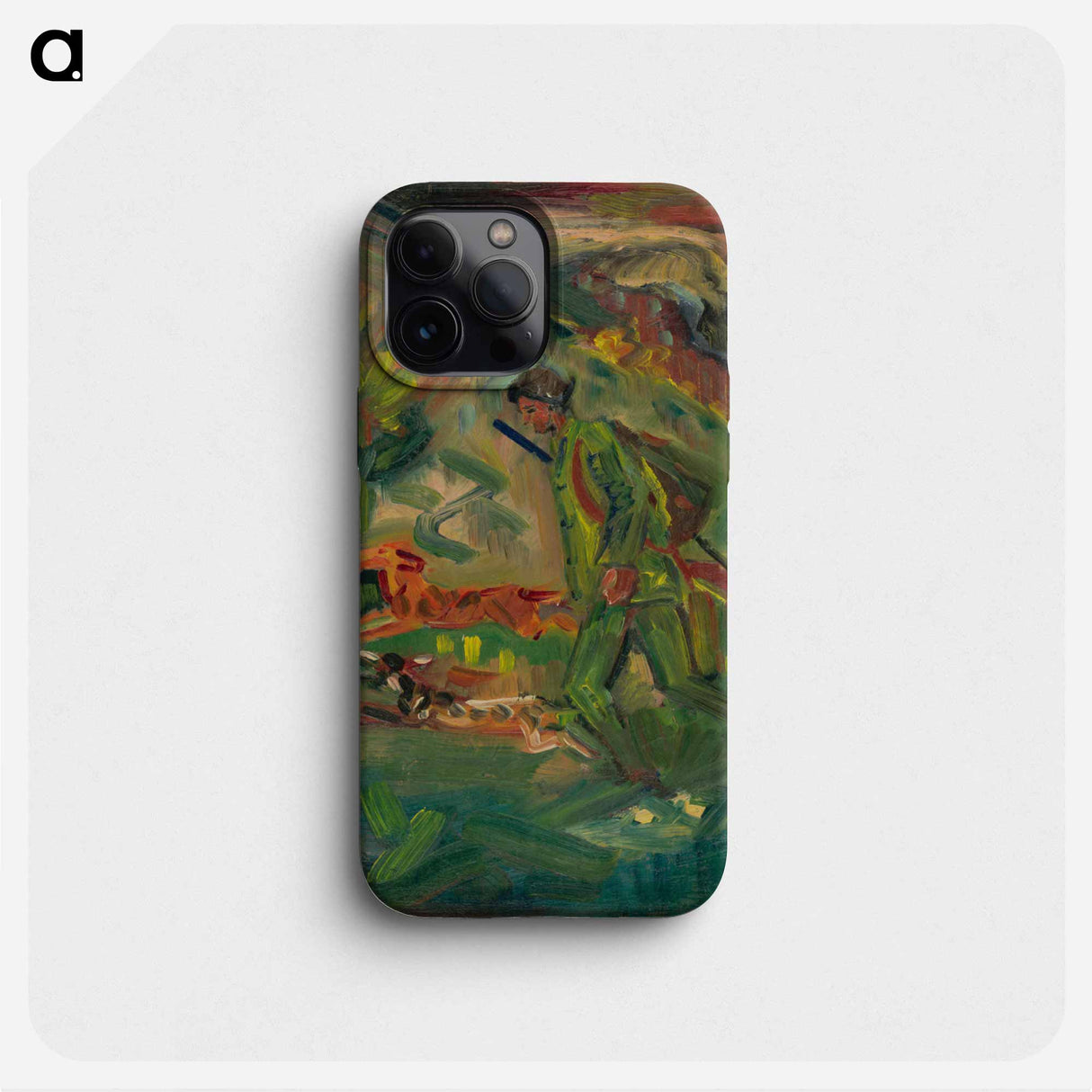 Walking hunter with dogs - アーノルド ピーター ワイズ クビンチャン Phone Case.