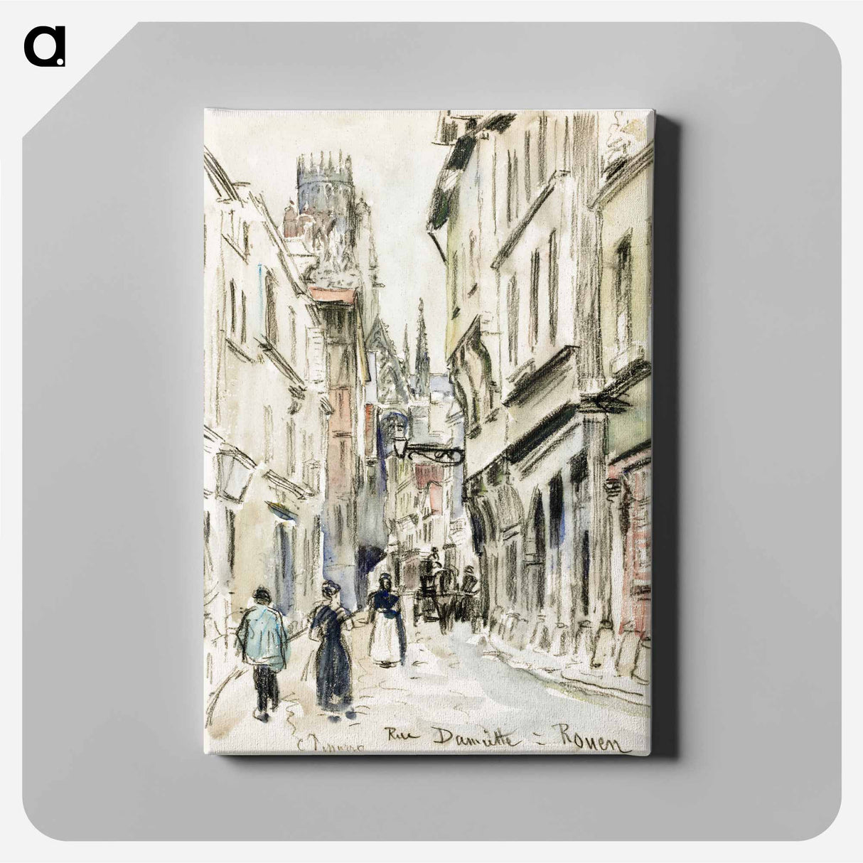 Rue Damiette, Rouen - カミーユ ピサロ Canvas.