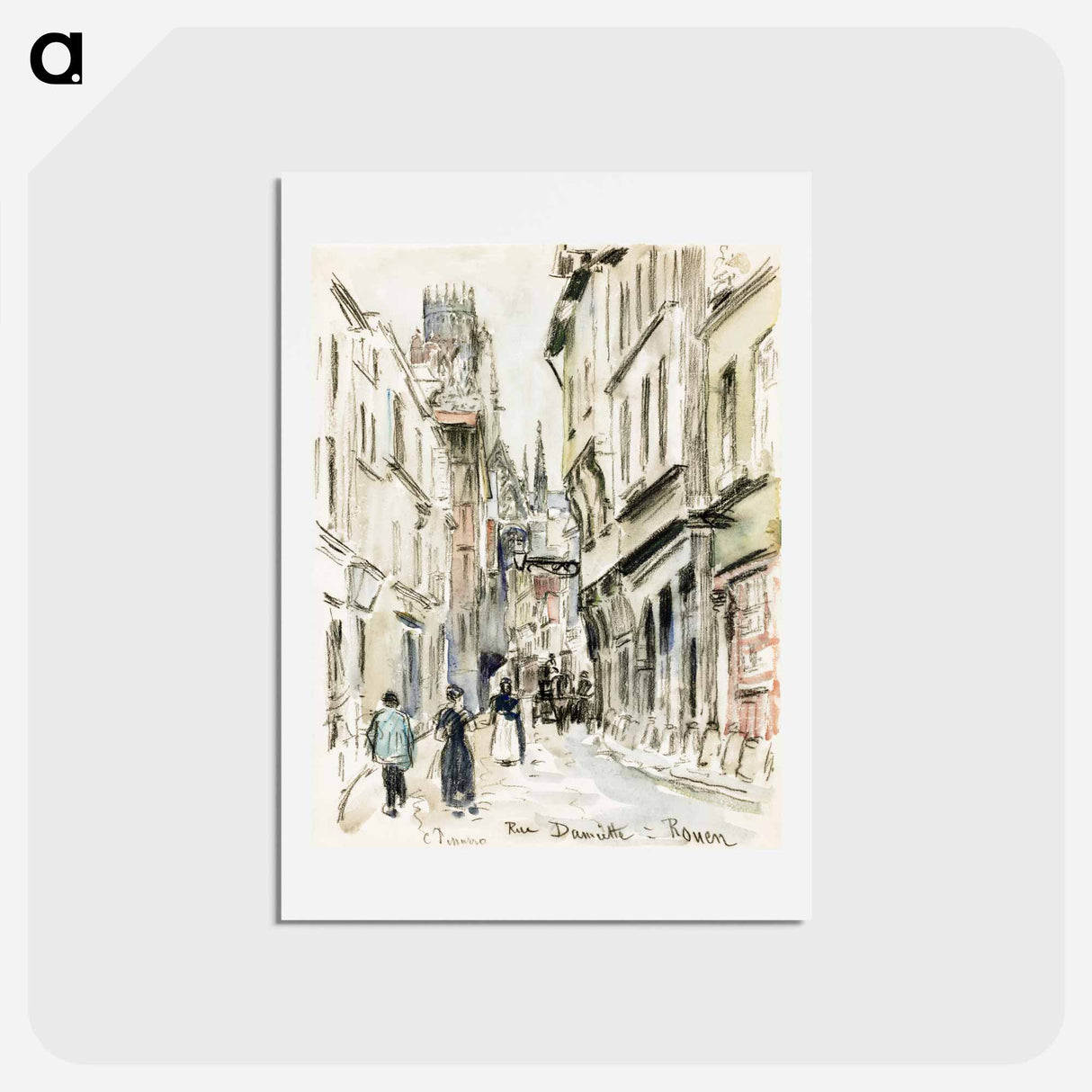 Rue Damiette, Rouen - カミーユ ピサロ Postcard.