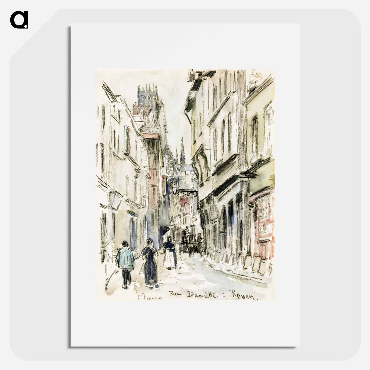 Rue Damiette, Rouen - カミーユ ピサロ Poster.