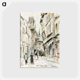 アートポストカード-Rue Damiette, Rouen - カミーユ ピサロ Postcard.