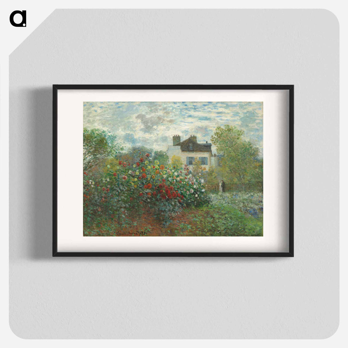 The Artist's Garden in Argenteuil (A Corner of the Garden with Dahlias) - クロード モネ Poster.