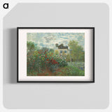 The Artist's Garden in Argenteuil (A Corner of the Garden with Dahlias) - クロード モネ Poster.