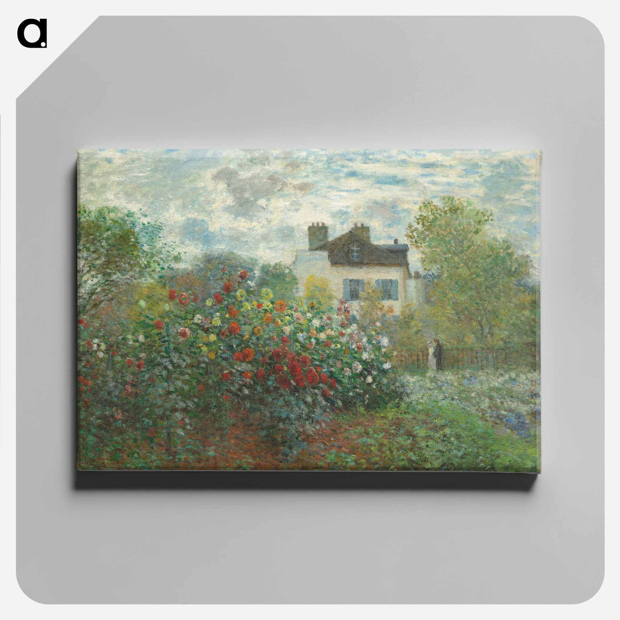 The Artist's Garden in Argenteuil (A Corner of the Garden with Dahlias) - クロード モネ Canvas.