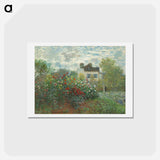 The Artist's Garden in Argenteuil (A Corner of the Garden with Dahlias) - クロード モネ Postcard.