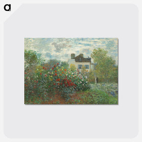 アートポストカード-The Artist's Garden in Argenteuil (A Corner of the Garden with Dahlias) - クロード モネ Postcard.