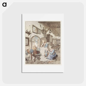 アートポストカード-Krantlezer in interieur
 - コルネリス プロース ファン アムステル Postcard.