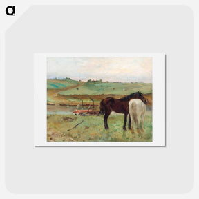アートポストカード-Horse in a Meadow - エドガー ドガ Postcard.