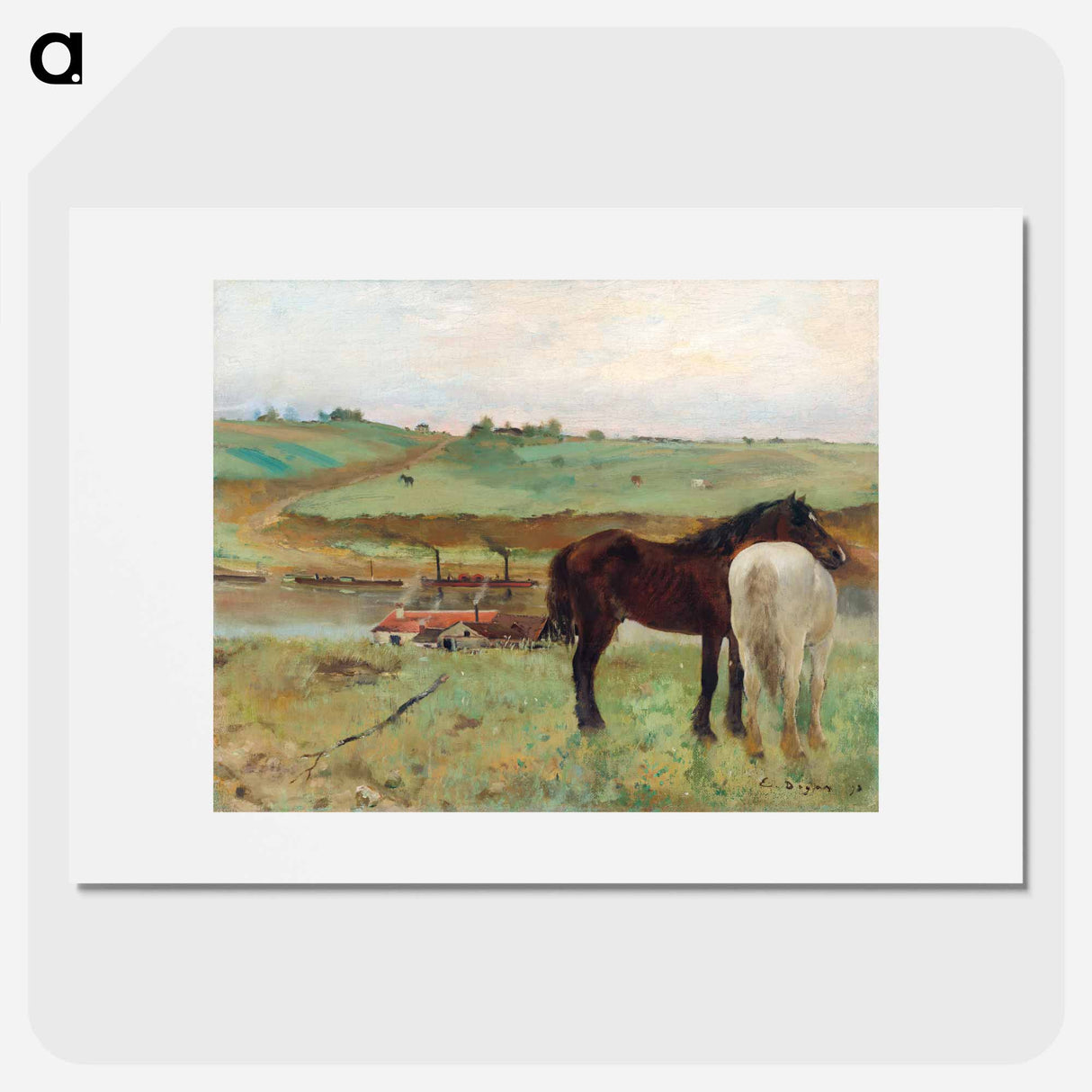 Horse in a Meadow - Edgar Degas Poster.