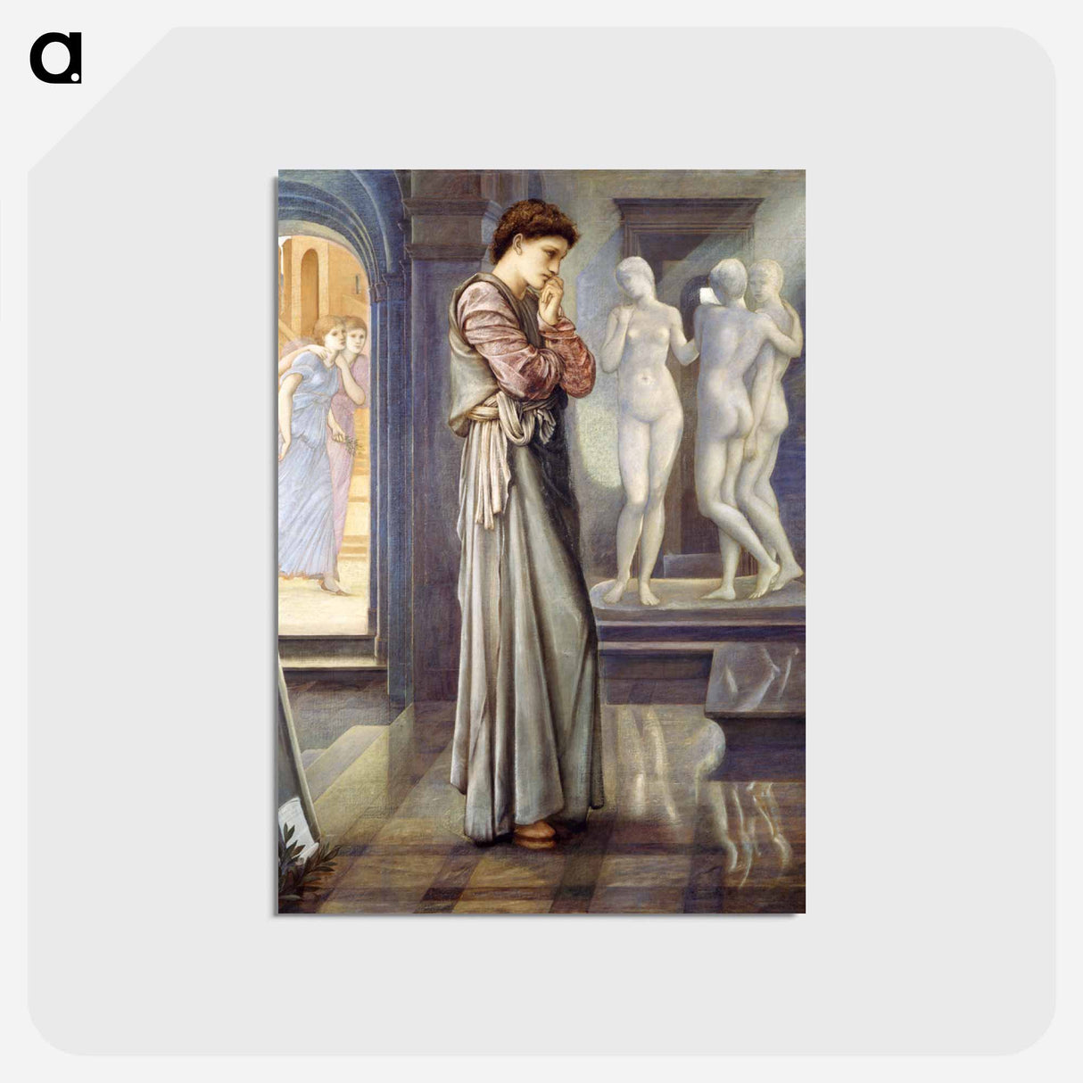 アートポストカード-Pygmalion and the Image - The Heart Desires - エドワード バーン ジョーンズ Postcard.