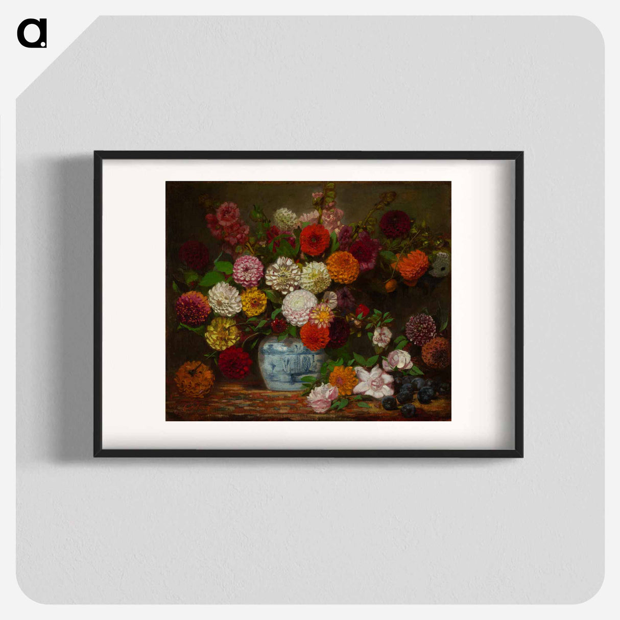 Large bouquet of flowers - ウジェーヌ ドラクロワ Poster.