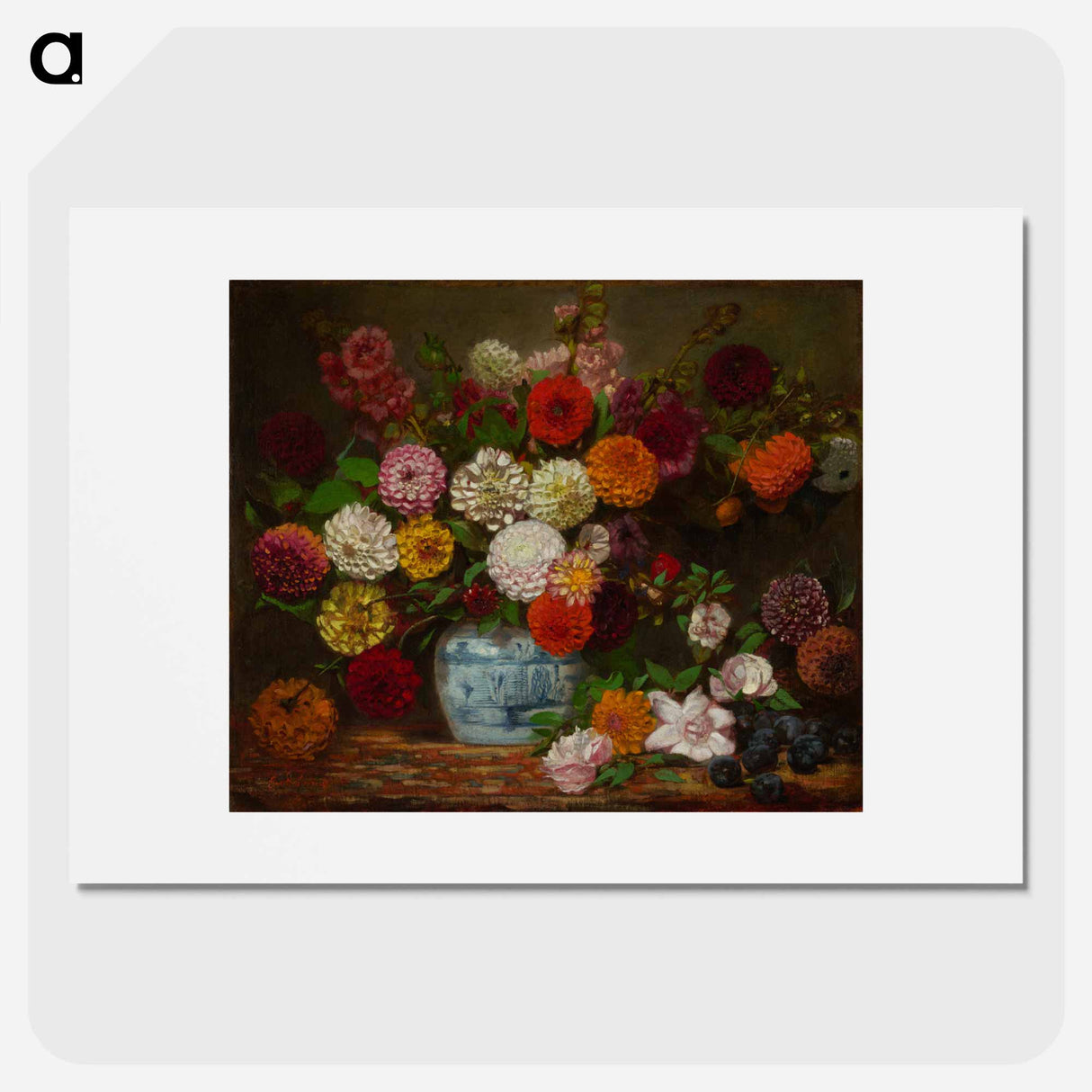 Large bouquet of flowers - ウジェーヌ ドラクロワ Poster.