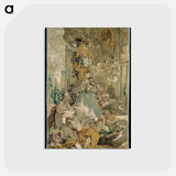 アートポストカード-Psyche's Entrance into Cupid's Palace [left fragment] - フランソワ ブーシェ Postcard.