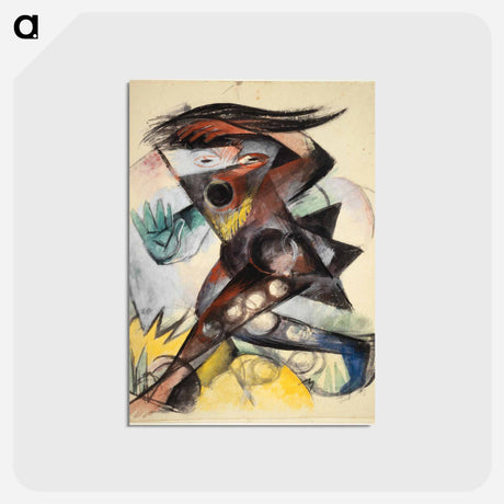 アートポストカード-Caliban - figurine for "The Tempest" by William Shakespeare - フランツ マルク Postcard.