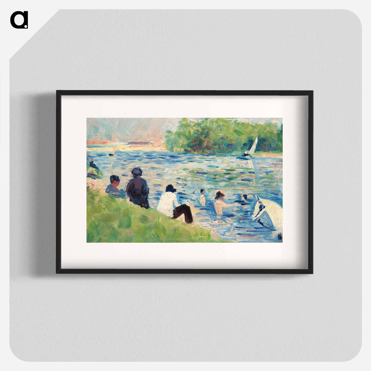 Bathers (Study for "Bathers at Asnières") - Georges Seurat Poster.