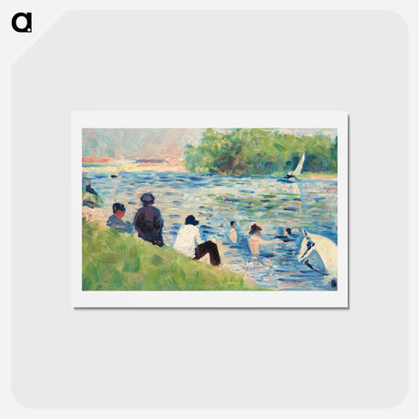アートポストカード-Bathers (Study for "Bathers at Asnières") - ジョルジュ スーラ Postcard.