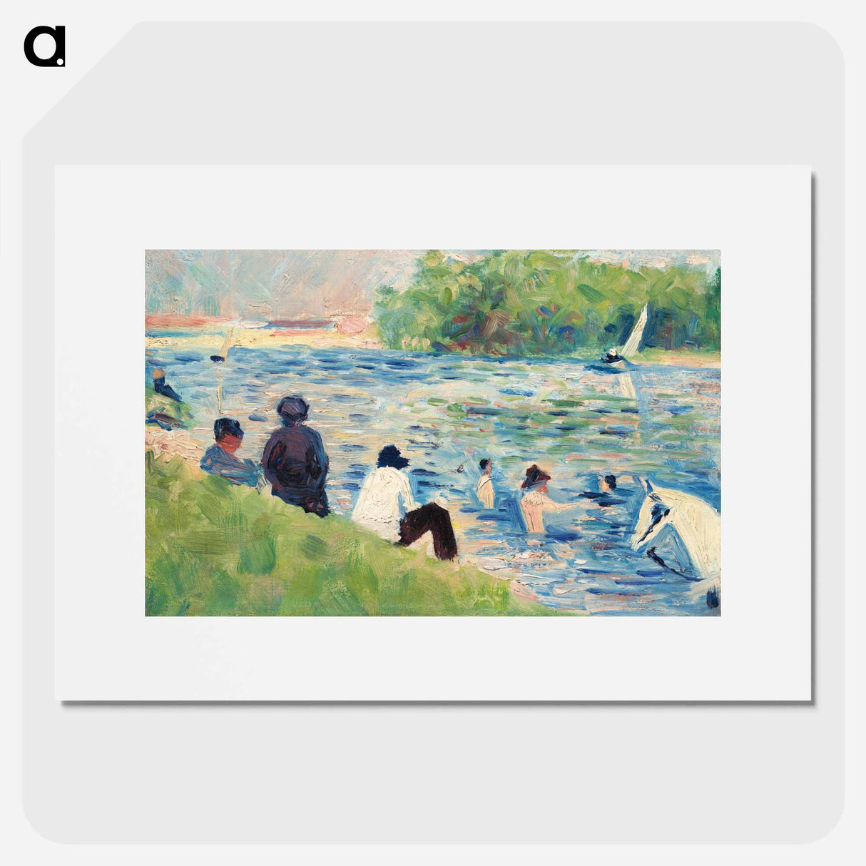 Bathers (Study for "Bathers at Asnières") - ジョルジュ スーラ Poster.