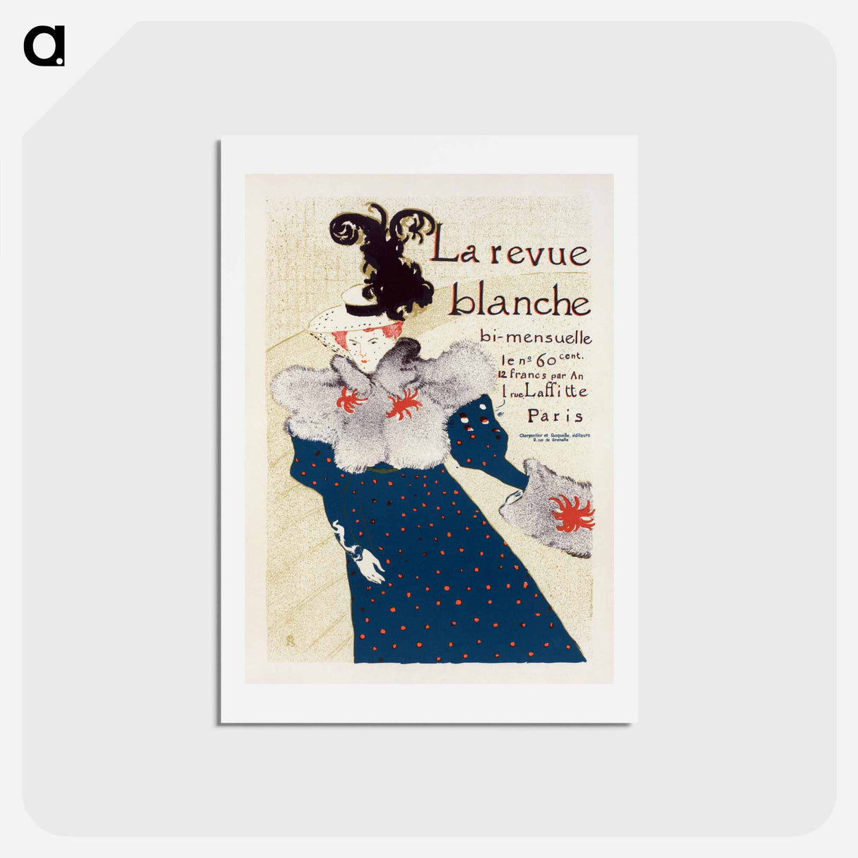 アートポストカード-La Revue Blanche - アンリ ド トゥールーズ ロートレック Postcard.