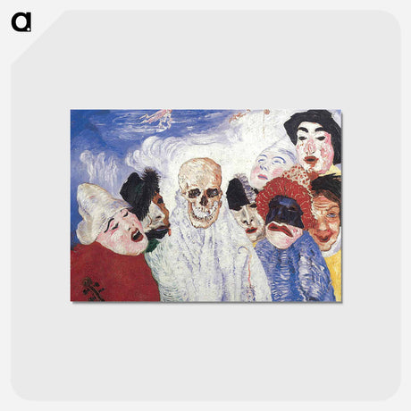 アートポストカード-Death and the Masks - ジェームズ アンソール Postcard.