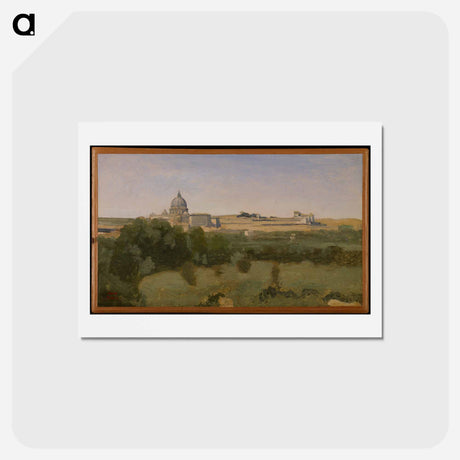 アートポストカード-View of Rome from Monte Pincio
 - ジャン バティスト カミーユ コロー Postcard.