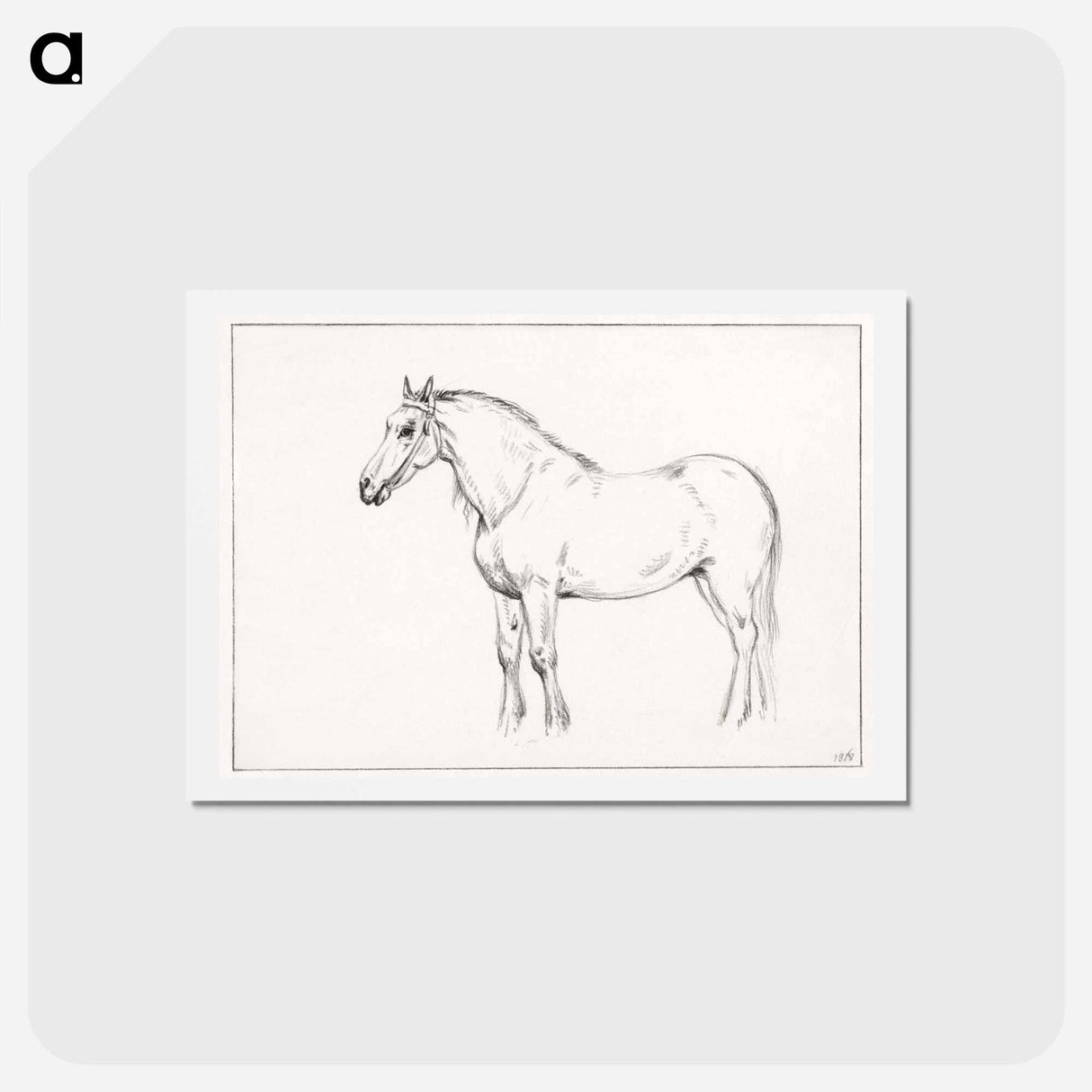 アートポストカード-Standing horse - ジャン ベルナール Postcard.