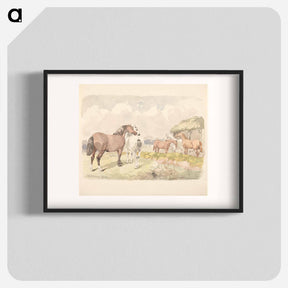 アートポスター-Five Horses near a Brook
 - ジョン フレデリック ヘリング Poster.