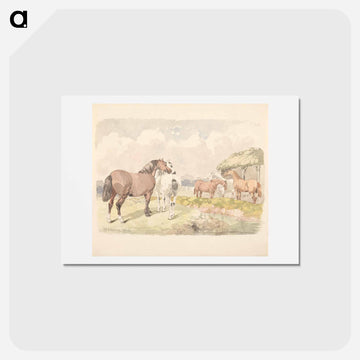 Five Horses near a Brook
 - ジョン フレデリック ヘリング Postcard.